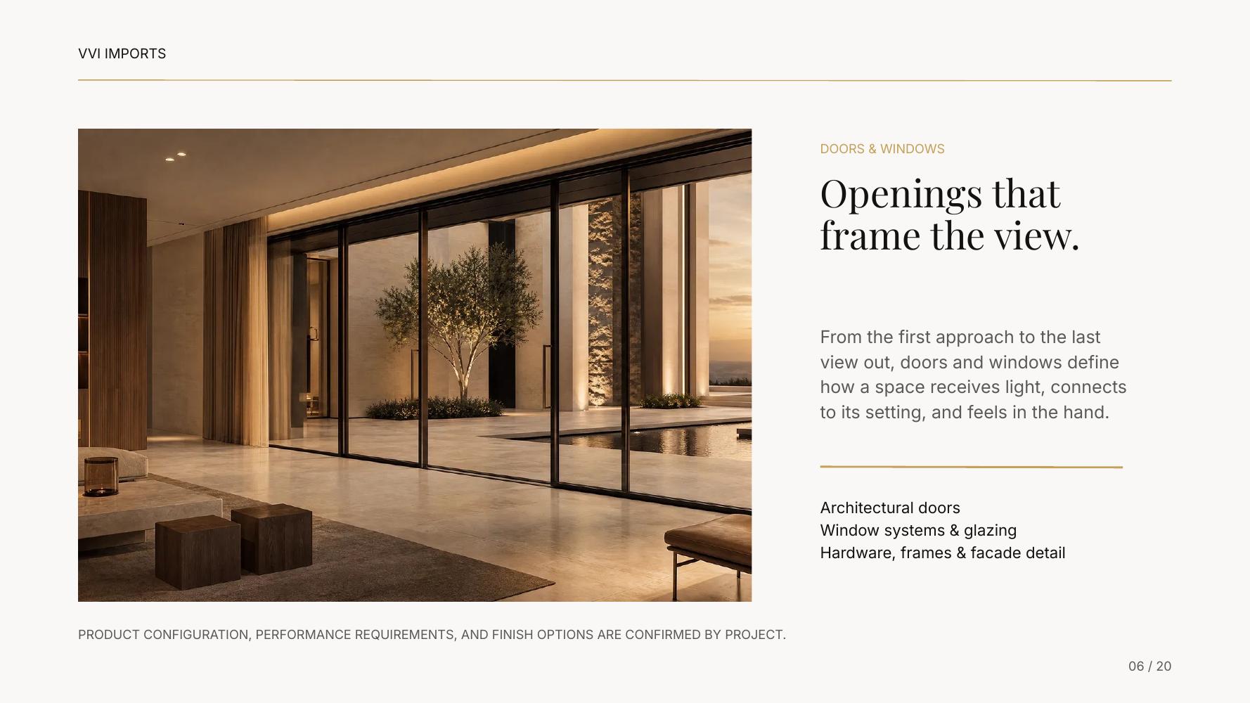 Curated living interior with coordinated finishes